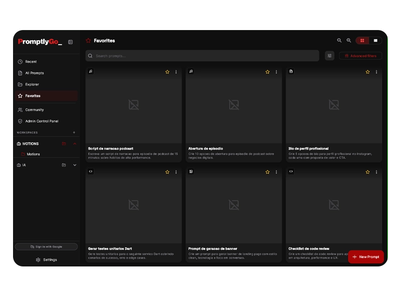 Card de transmissão em sala